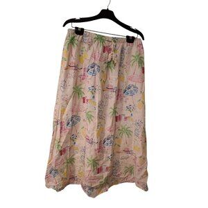Calypso St Barth nwt skirt womens Large linen blend long tropical vacation